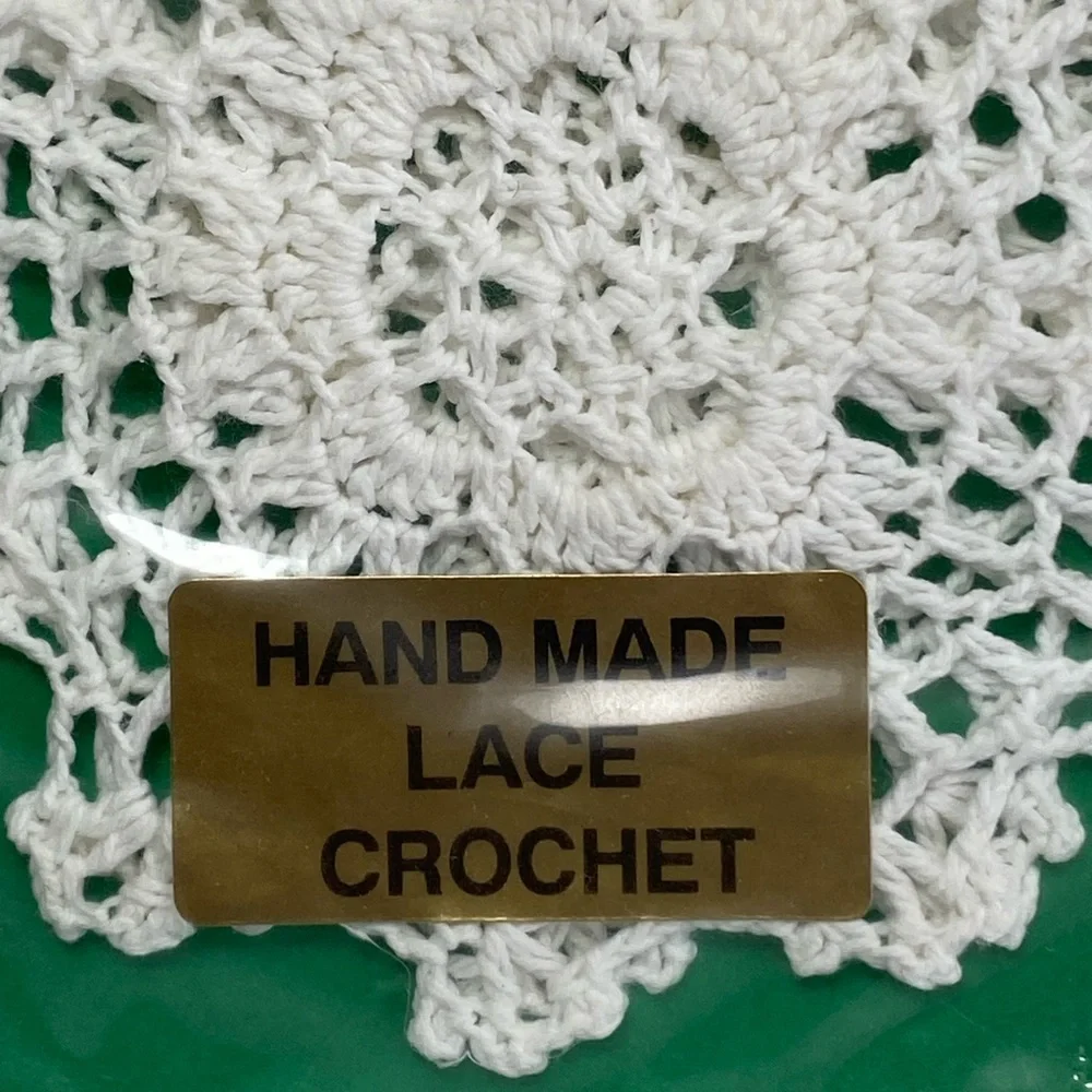 Set of Six (6) Handmade Lace Crochet Coasters - New in original packaging